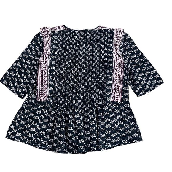 Veronica Beard Women’s Silk Jules Ruffle Blouse Shirt Top Floral Size 6 Black - Picture 5 of 6